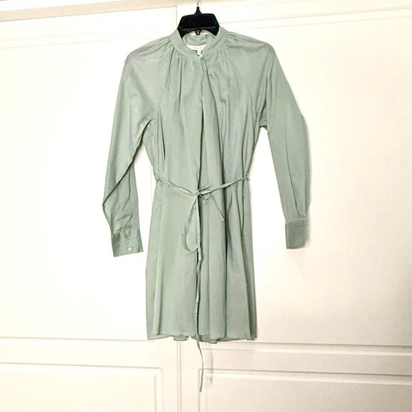 NWT Rebecca Taylor long sleeve cotton shift dress. Color: mint. Size XS - Picture 10 of 15